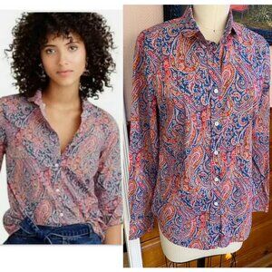 for J CREW LIBERTY Felix & Isabella PRINT Sz 4 Paisley Blouse Top Art Fabrics